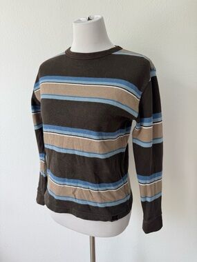 Old Navy Brown and Blue Striped Long Sleeve